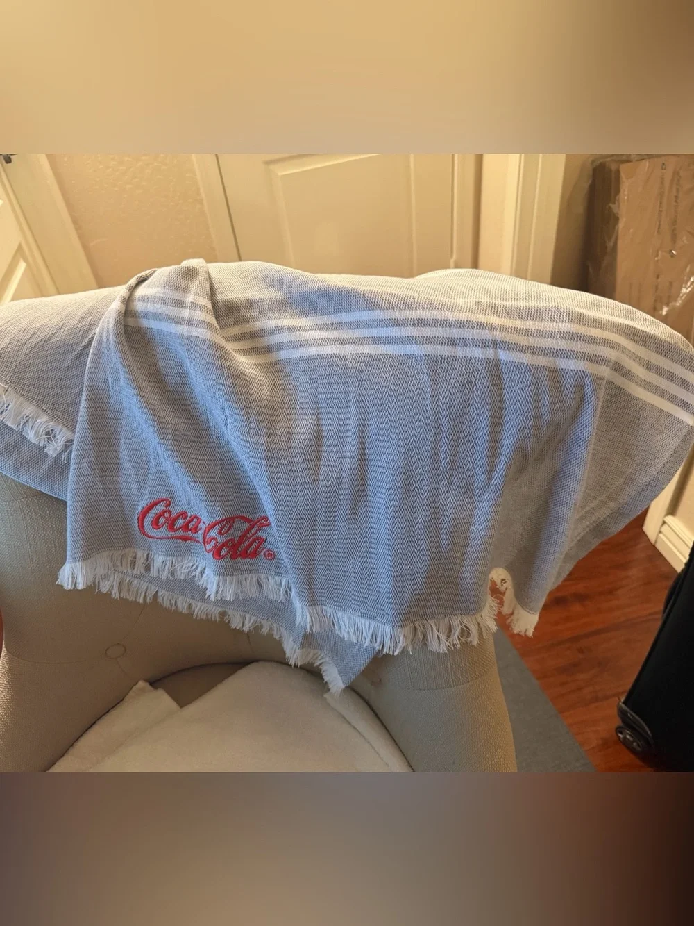 Port Authority lightweight 100-% cotton throw blanket Coca Cola